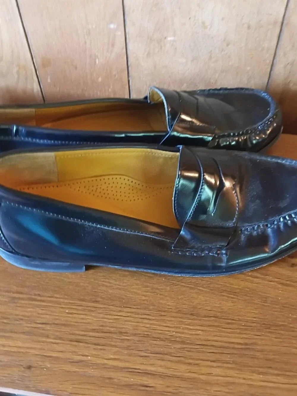 Cole Haan Men's Black Leather Penny Loafers Size 14 D Dress Slip-On Shoes